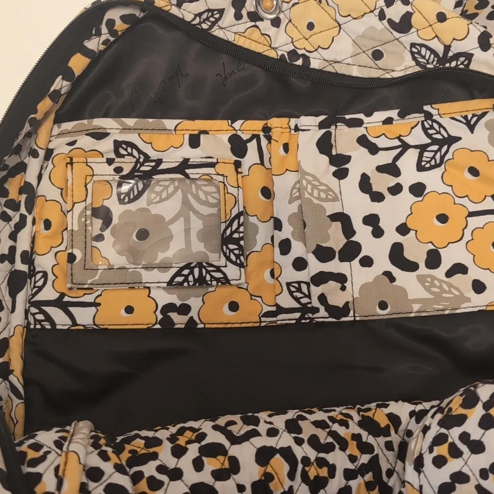 Vera Bradley Yellow Floral Quilted Backpack Pack